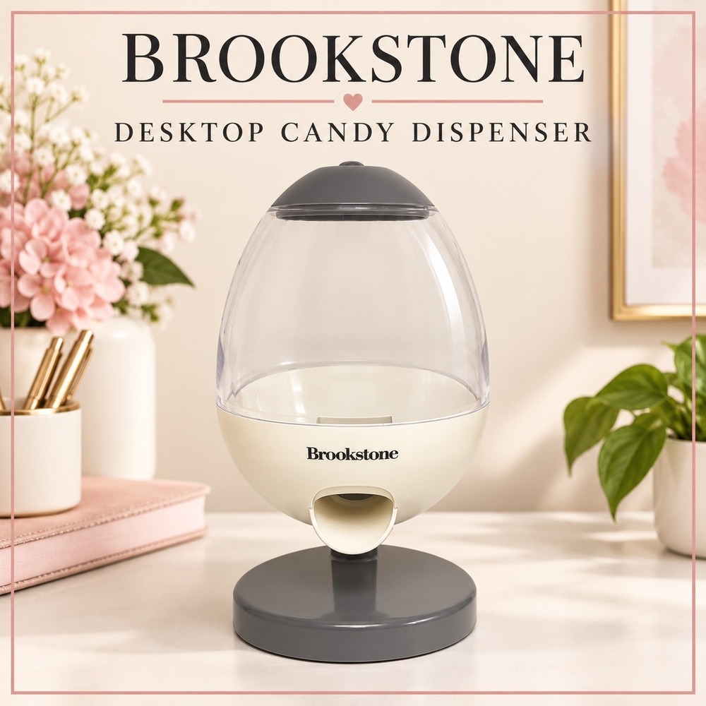 Brookstone Candy Dispenser Automatic Touch Activated Snack Machine Grey Desk